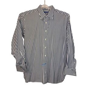 Royal Classic Button Down Shirt Mens XXL Navy Gingham Excellent Long Sleeve USA